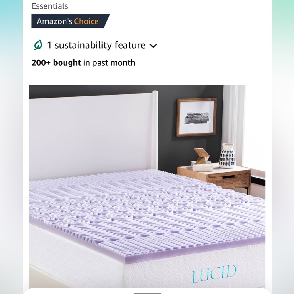 LUCID - Memory Foam Mattress Topper